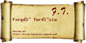 Forgó Terézia névjegykártya